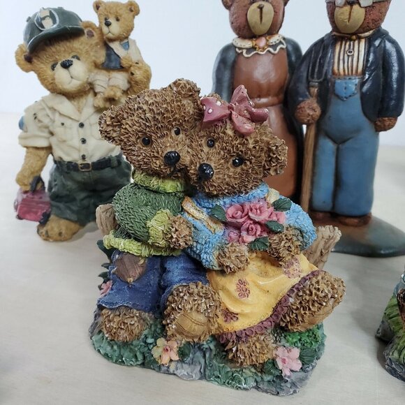 Teddies Teddy Bear Figurine Collection Lot of 11 Assorted Bears Situations - Picture 12 of 12